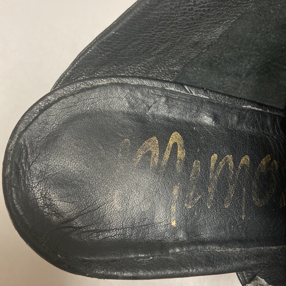 Mimosa mules! Peep toe, leather and chunky heel, made in Italy size 40 - Picture 9 of 10
